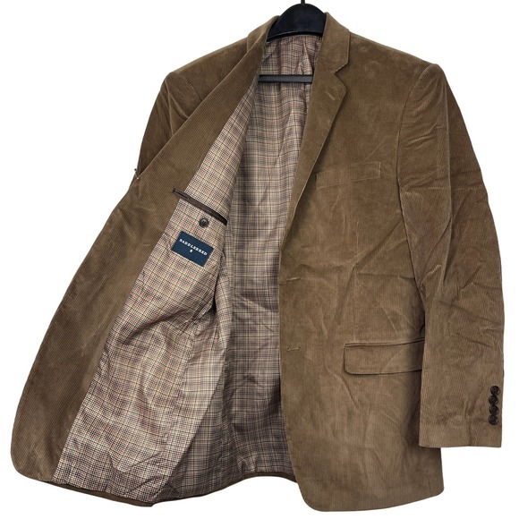 Saddlebred Other - Saddlebred Corduroy Blazer 38R Cotton Sport Coat Suit Jacket Brown 2 Button